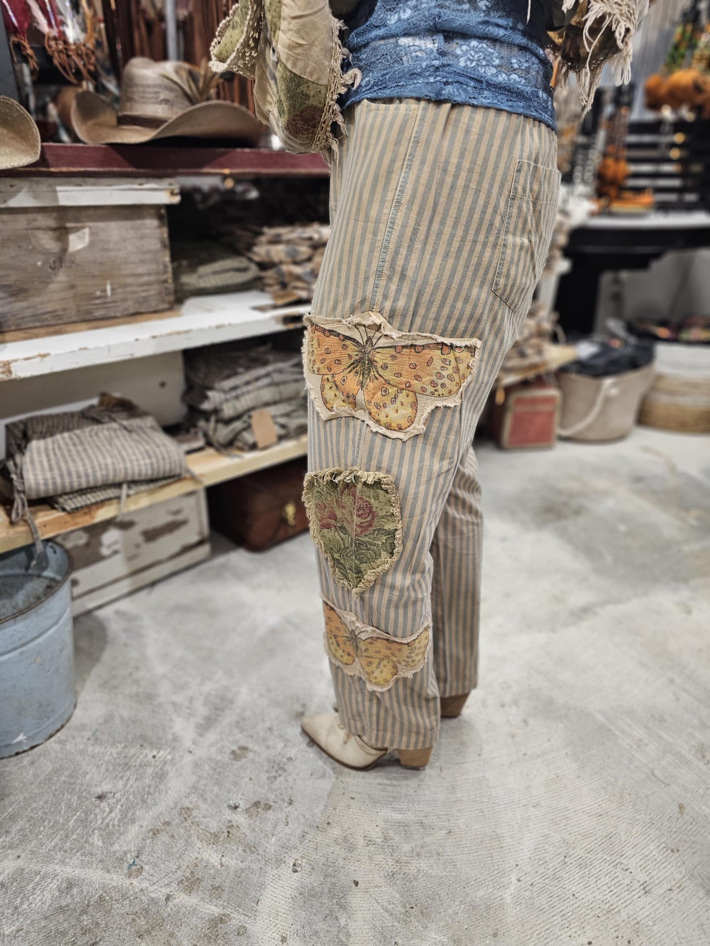 **PRE-ORDER/PRE-AUTHORIZE** STRIPED BUTTERFLY PANTS by A RARE BIRD