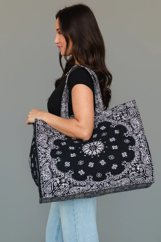 Midnight Bandana Getaway Tote by Panache Apparel Co.