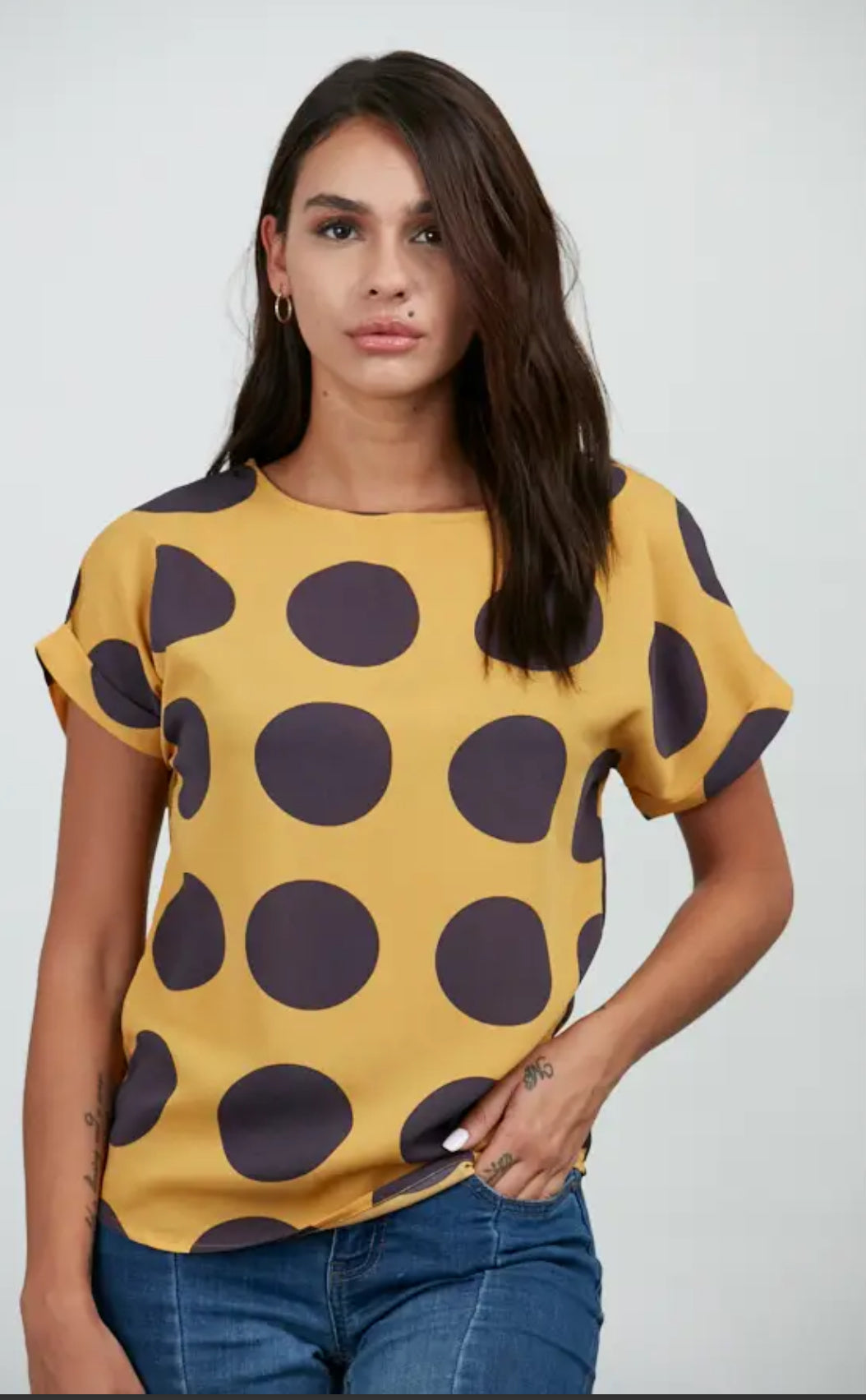 You Are the Dot To My Polka-Top in boho eclectic style