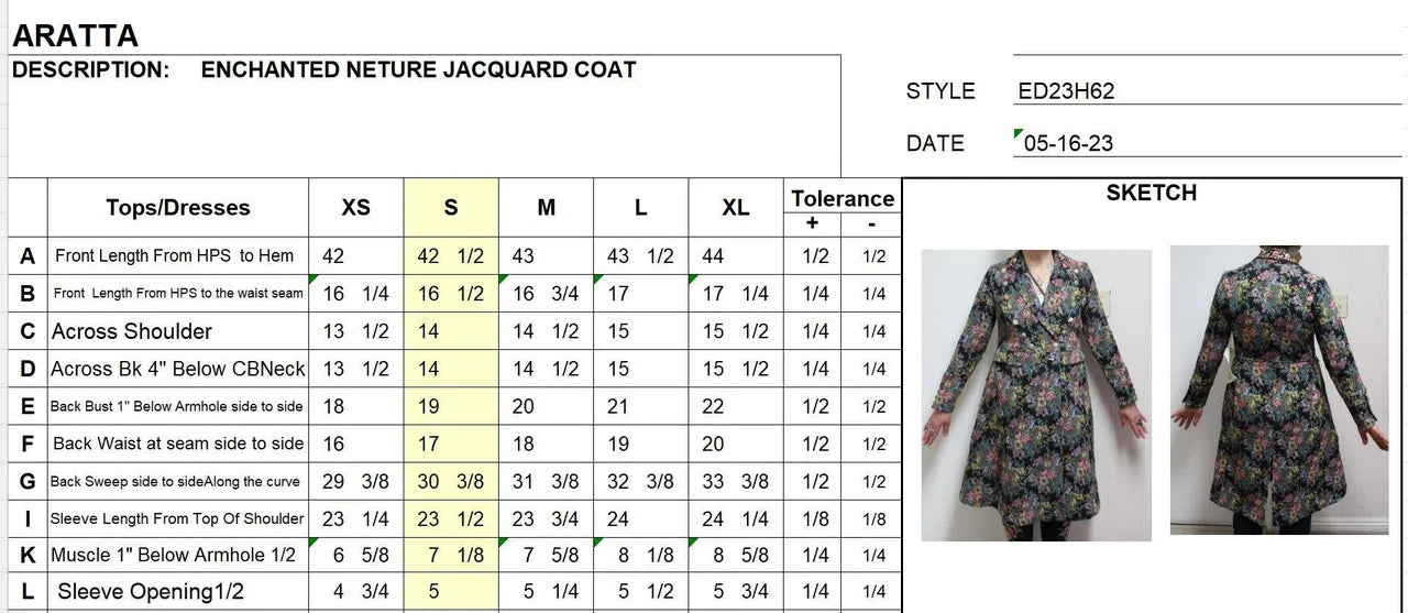 Enchanted Nature Jacquard Coat by Aratta