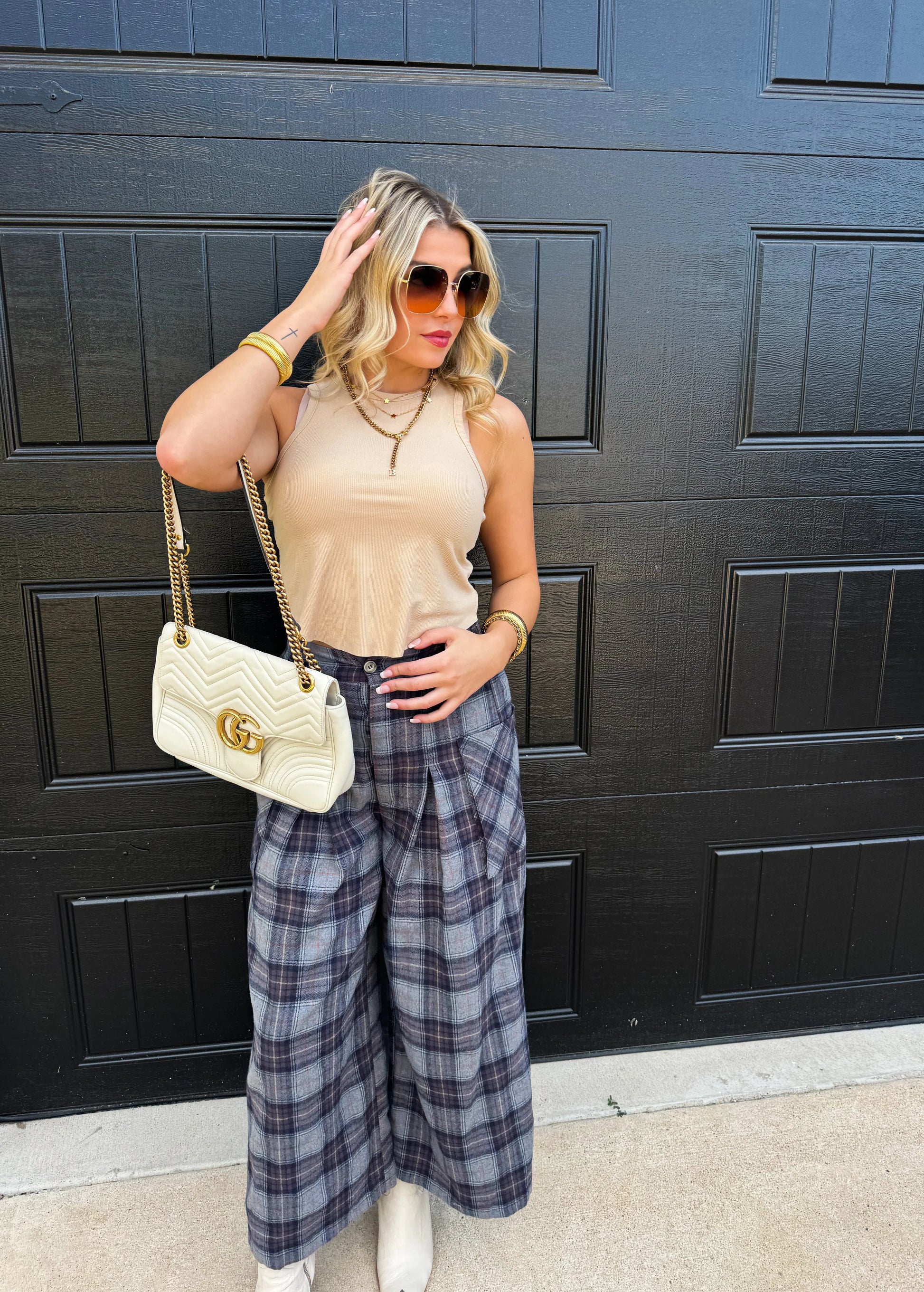 Cropped, Wide-Leg, Plaid Pants. Very Soft and Super Comfortable. We are loving this style for fall and into our Winter months. Would look greak with a Graphic-Tee, Sweater, Denim Jacket, or Blazer. Made by Blakeley Sizes range from XS-3X