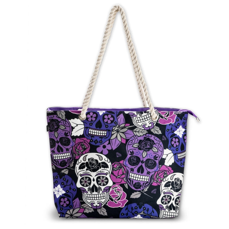 Skullistic Sugar Skull Purple Shoulder Bag