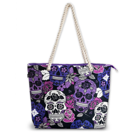 Skullistic Sugar Skull Purple Shoulder Bag