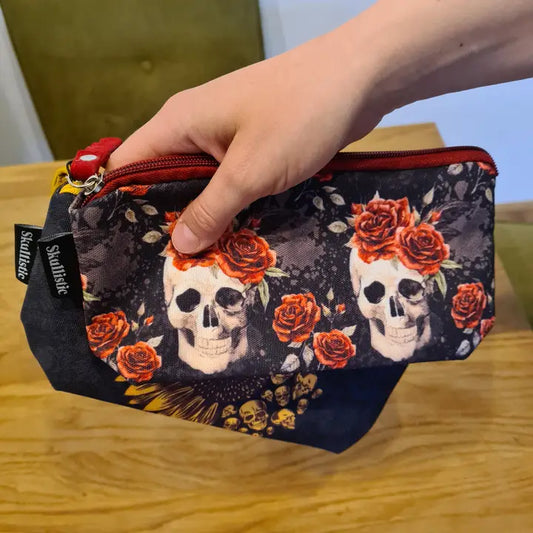 Roses Skulls Makeup Bag