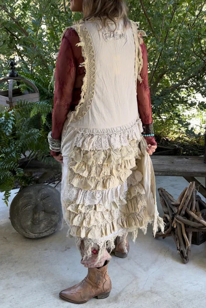 Ruffle Up High-Lo Top - Parchment