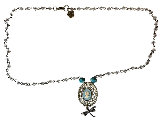 Dragonfly Cameo  Necklace