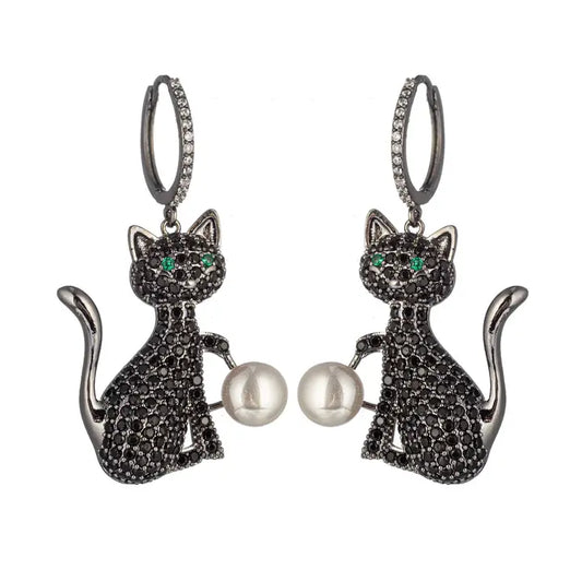 Black Cat Earrings