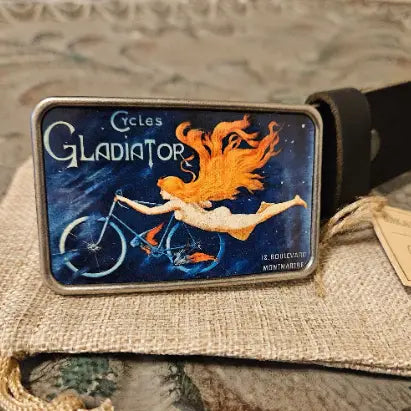 Gladiator Cycle Vintage Advertisement Belt Buckle