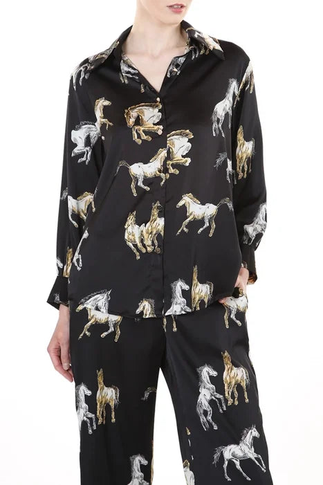 Wild Horses Loungewear Set ~ Black