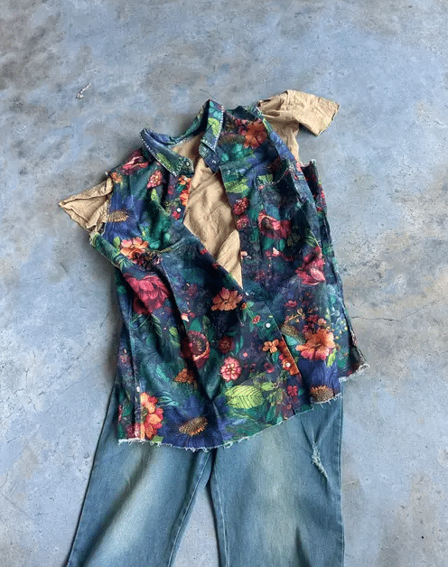 Dark Floral Flannel Vest by A Rare Bird
