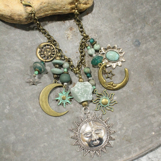 Day & Night Bronze Charmed Necklace