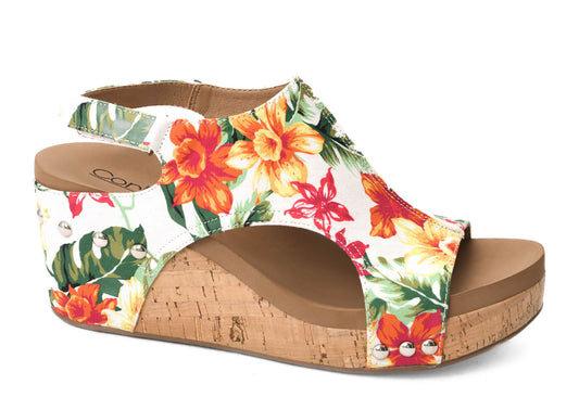 Carley- White Floral By Corkys