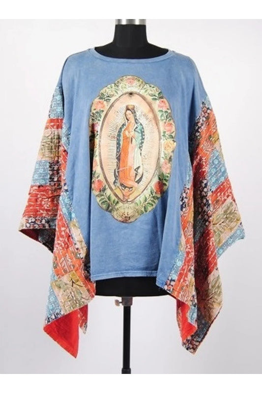 Poncho Style top that is sewn at the sides.  This top is not only cute and can be worn with so many various pieces we think it would look great with a pair of wide leg pants or your favortie pair of denim for a fun boho-chic look.
BRAND: BlueVelvet