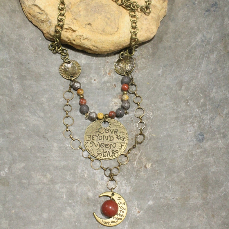 Love Beyond the Moon & Stars Stone Layered Necklace