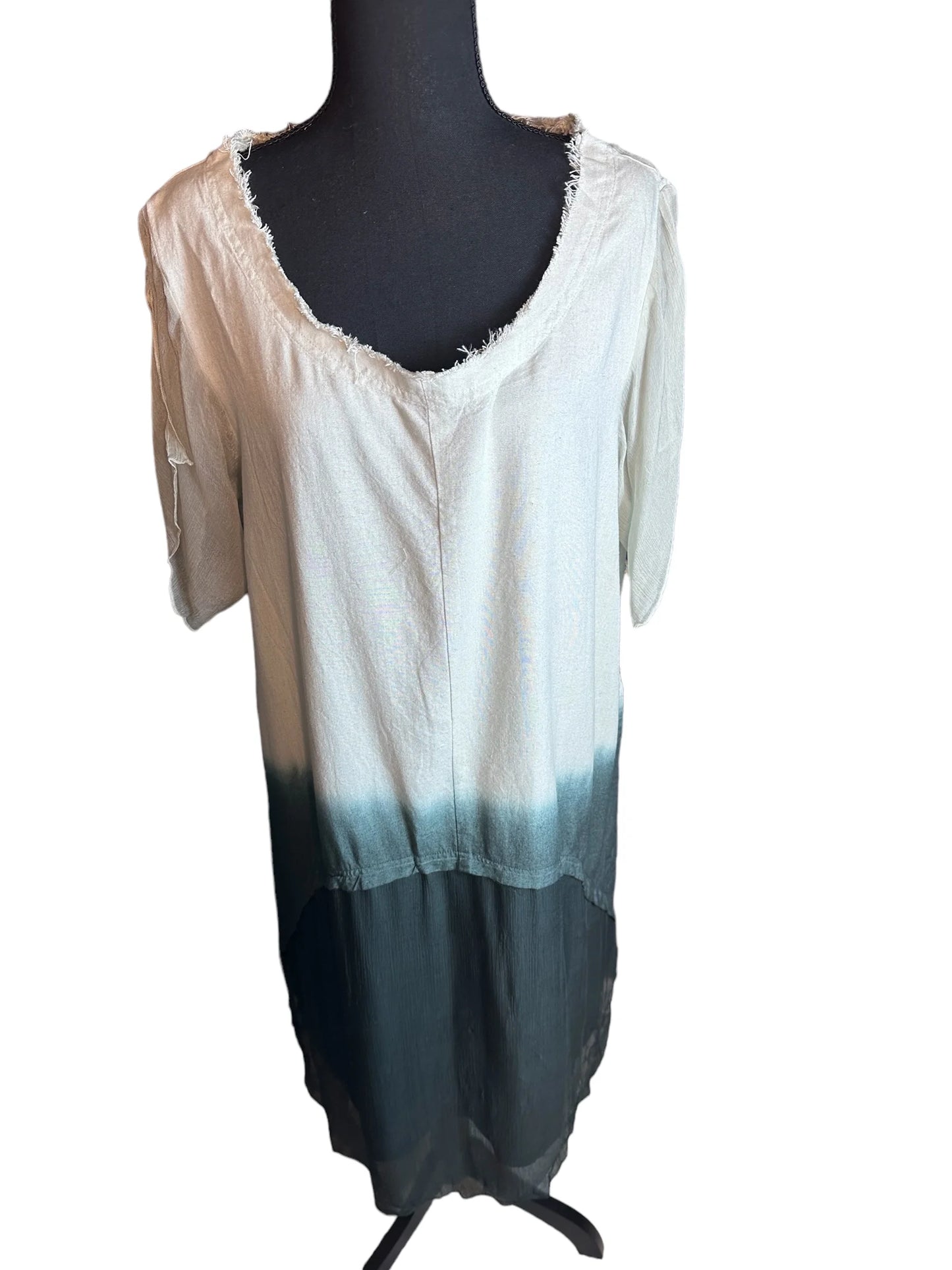 Dip Dyed Tunic Gray in boho eclectic style