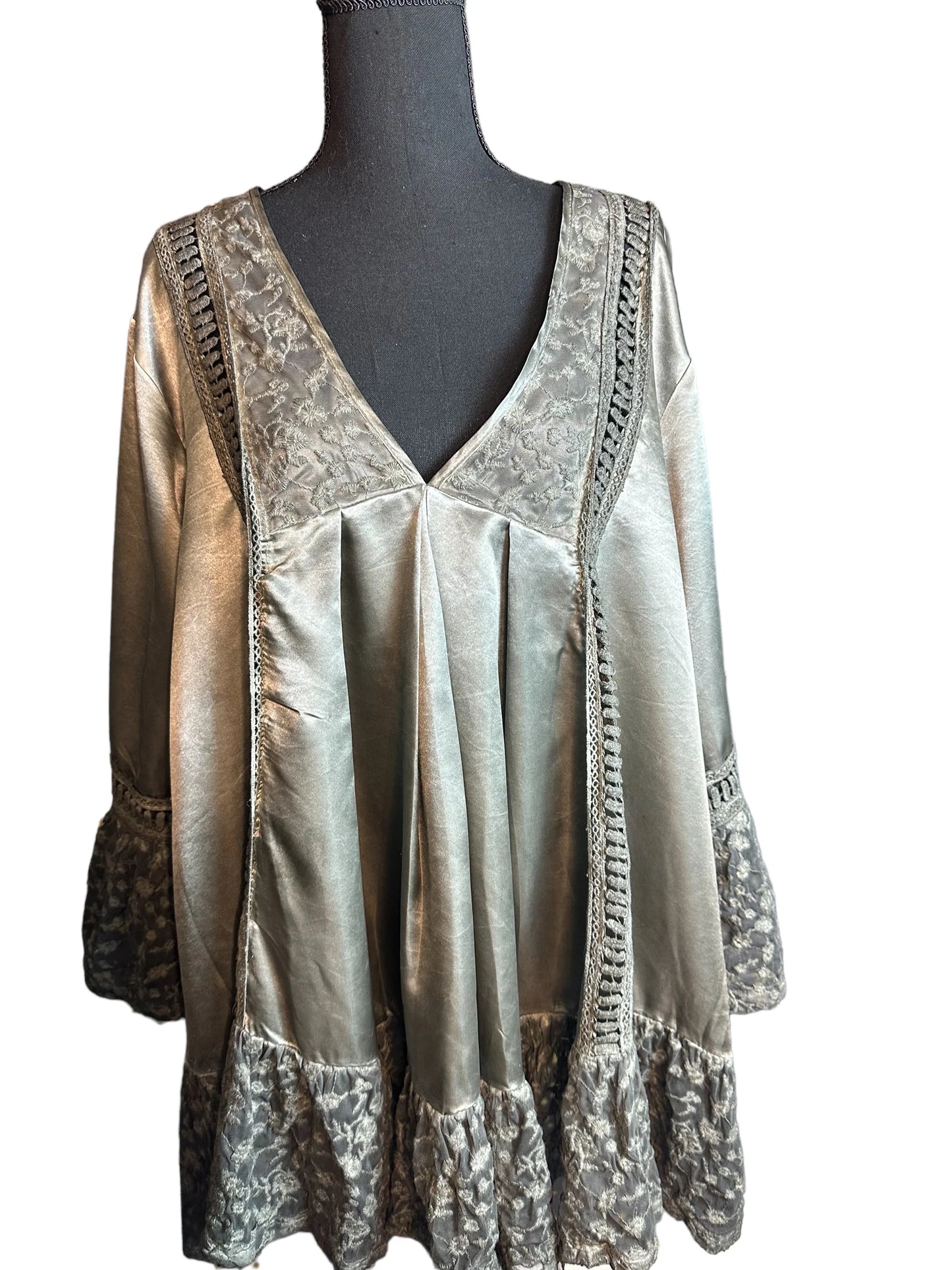 Smokey Satin Tunic in boho eclectic style