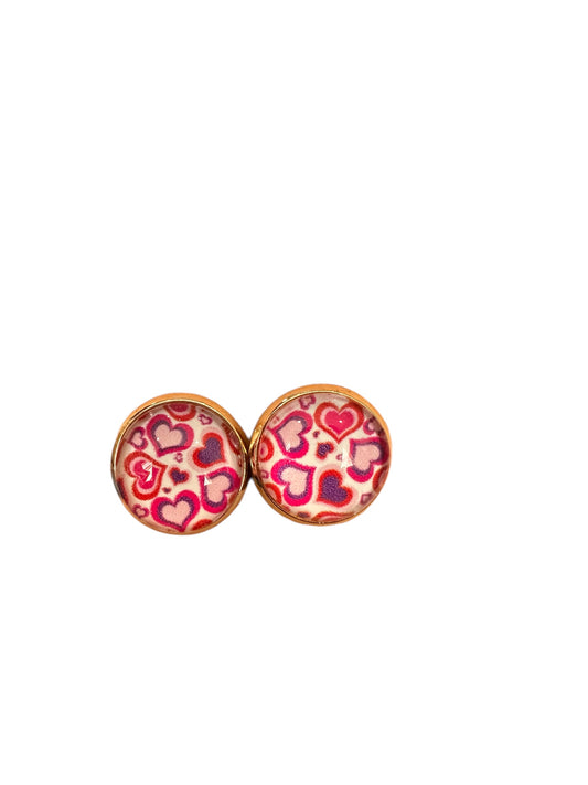Pink & Purple Hearts Earrings