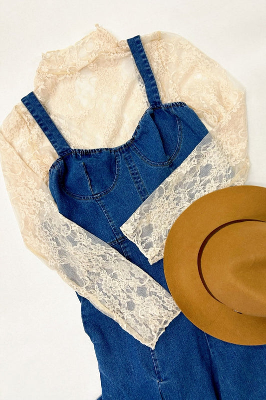 Floral Lace Mesh Top