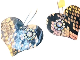 Snake Heart Bling Earrings