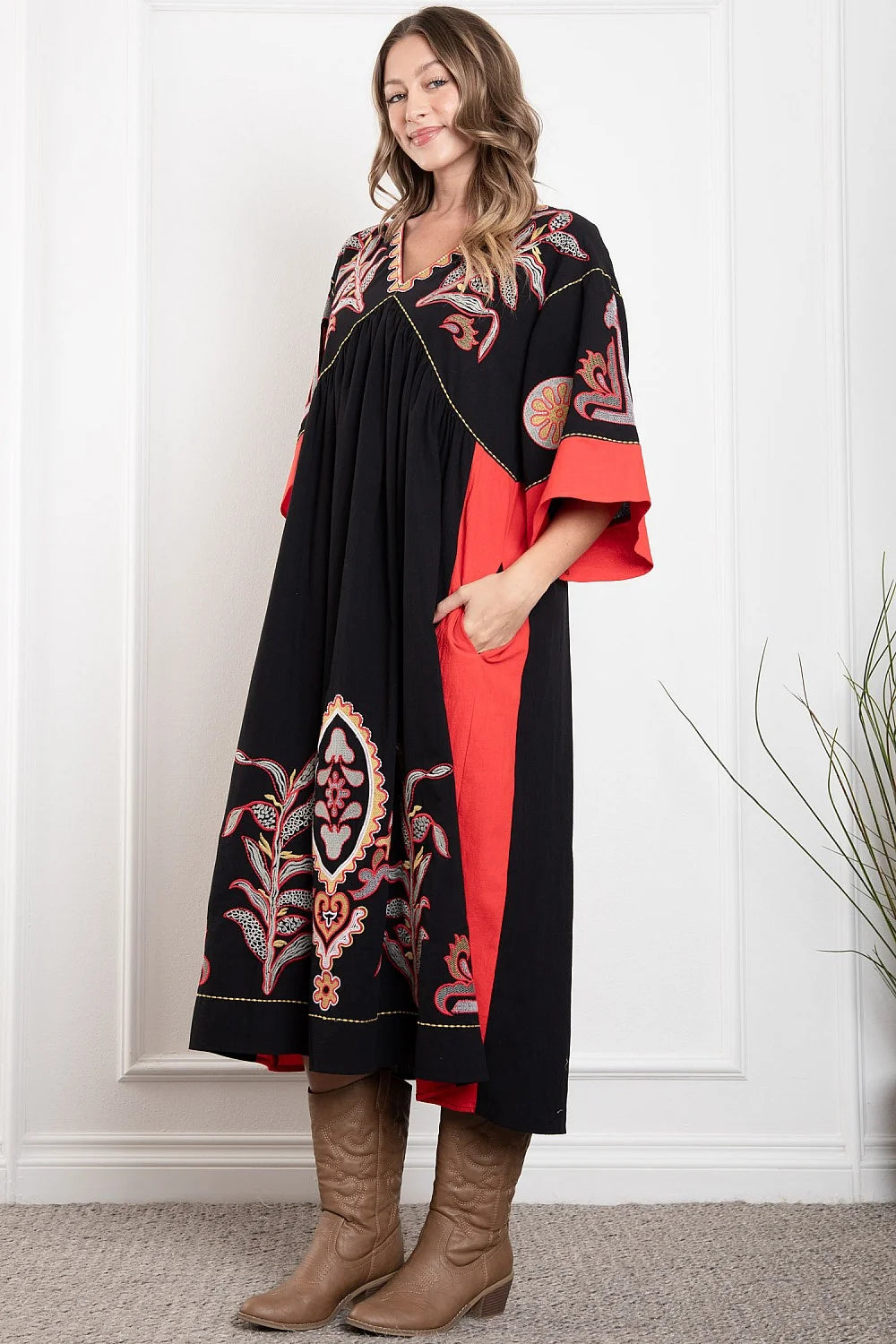 Just Vibin' Embroidered Dress