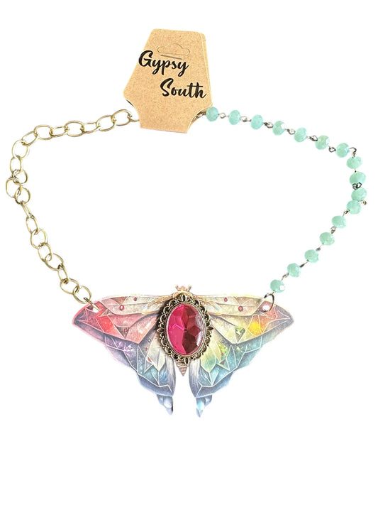 Rhinestone Butterfly Necklace