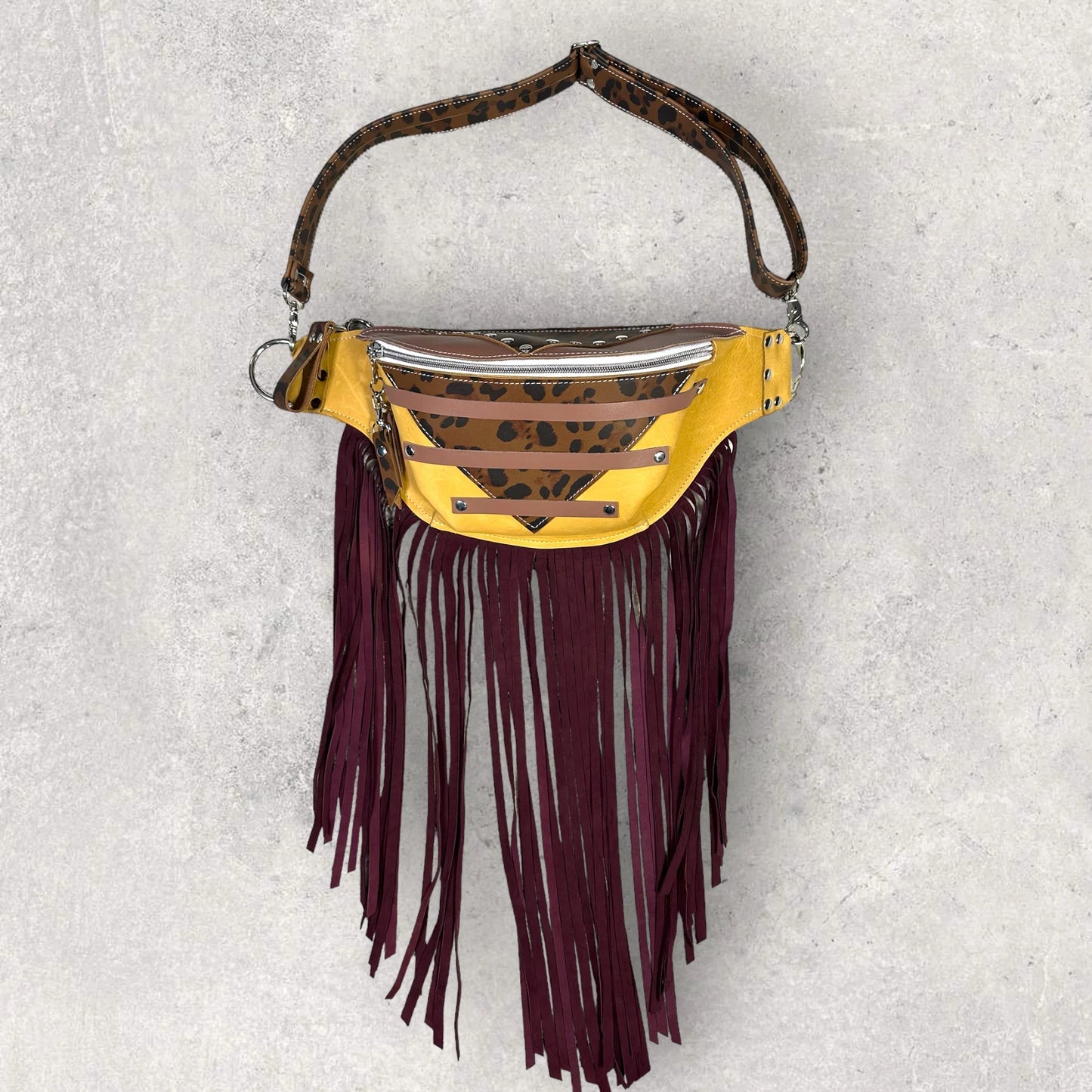 Leopard and Fringe Bum Bag
