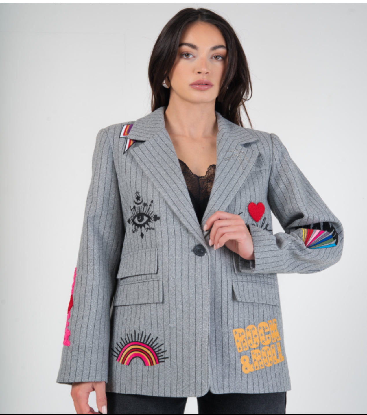 Made in Paris by Maxmilla. Unique embroidered blazer.