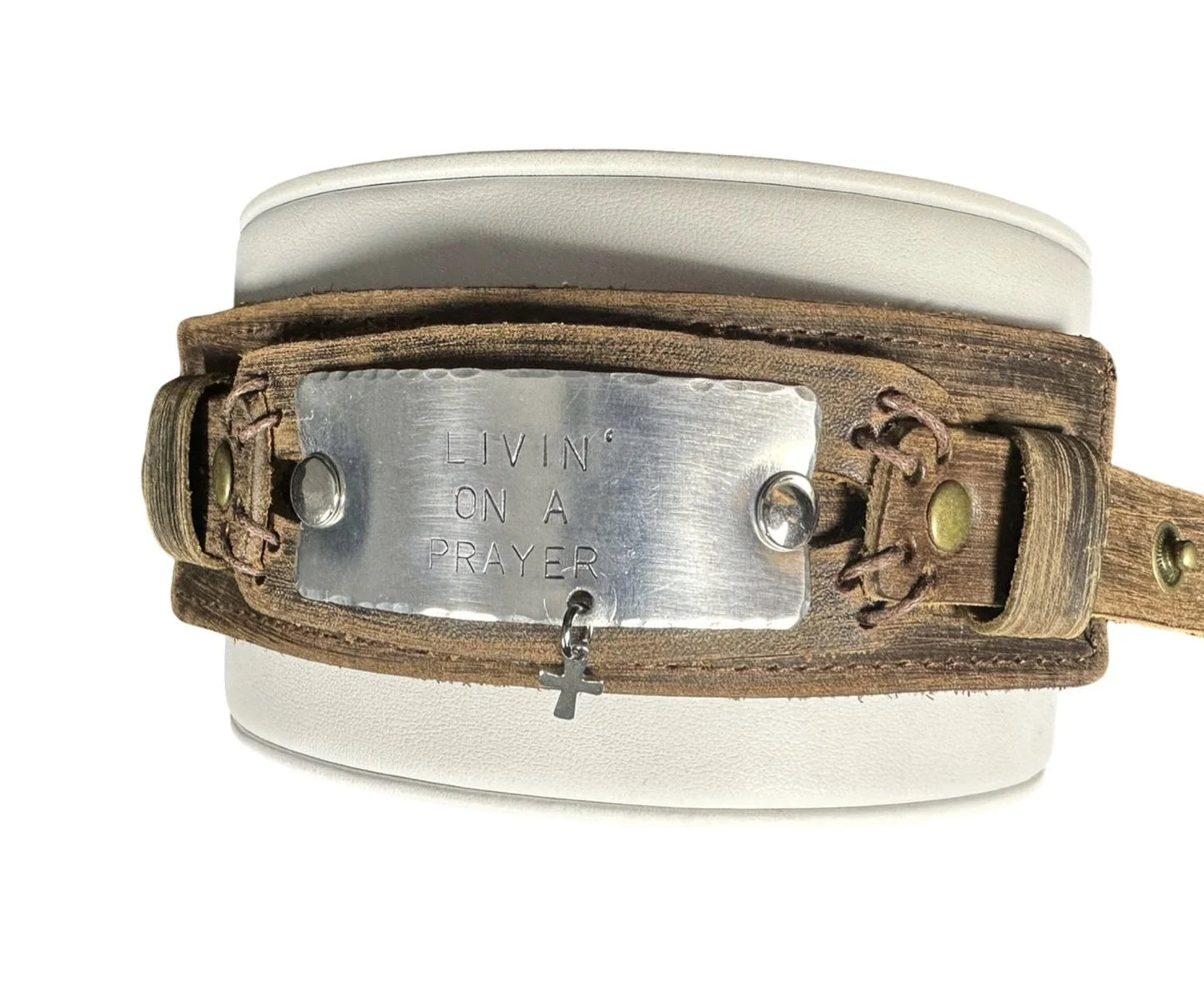 Livin' On A Prayer Leather Cuff