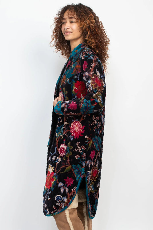 Twilight Garden Quilted Velvet Jacket