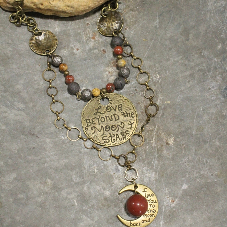 Love Beyond the Moon & Stars Stone Layered Necklace