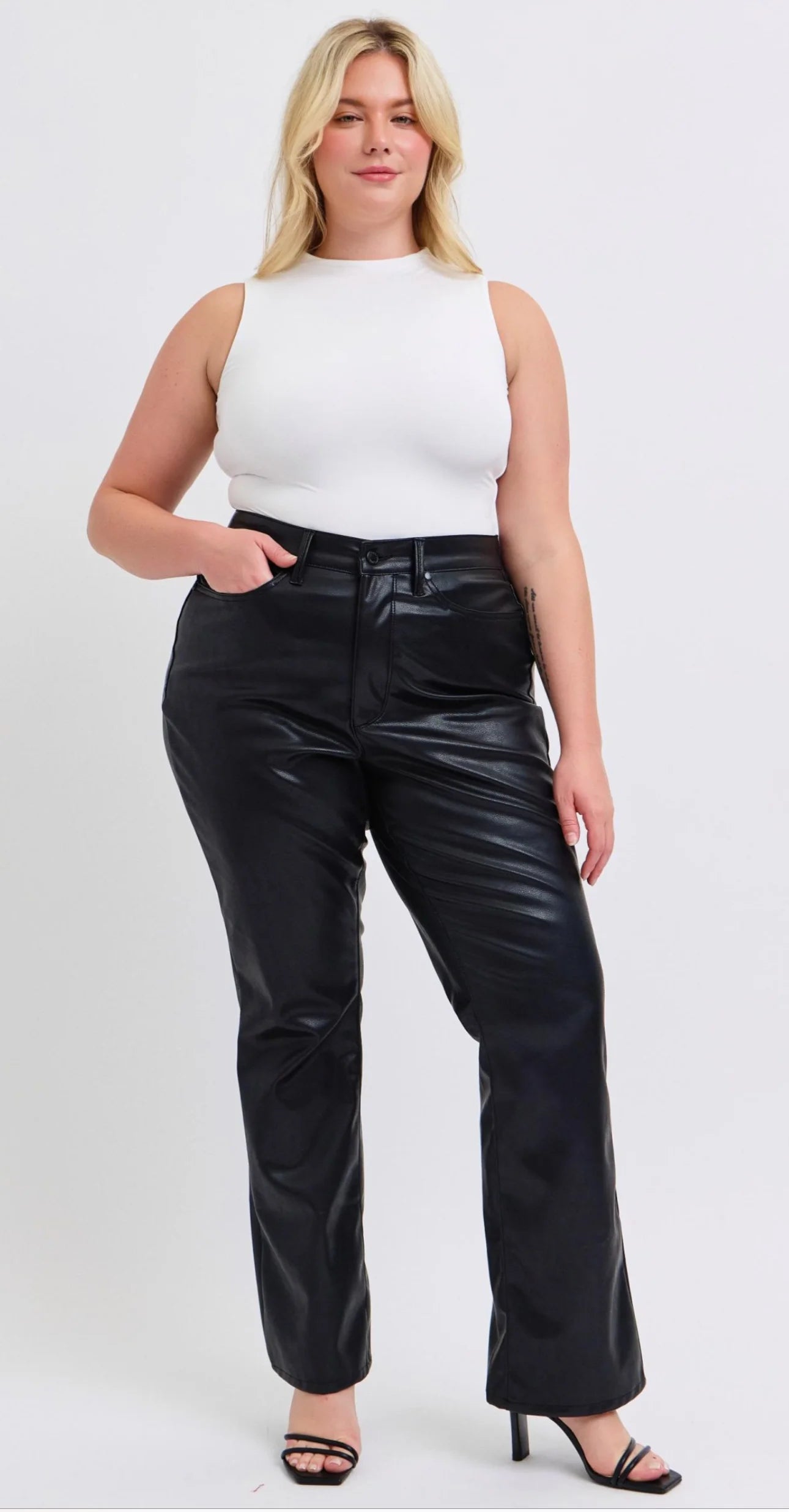 Back In Black Faux Leather Pants by Judy Blue
