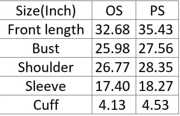 Measurements for Cardigan by Blakeley