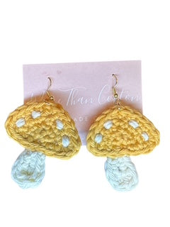 Yellow Mushroom Earrings
