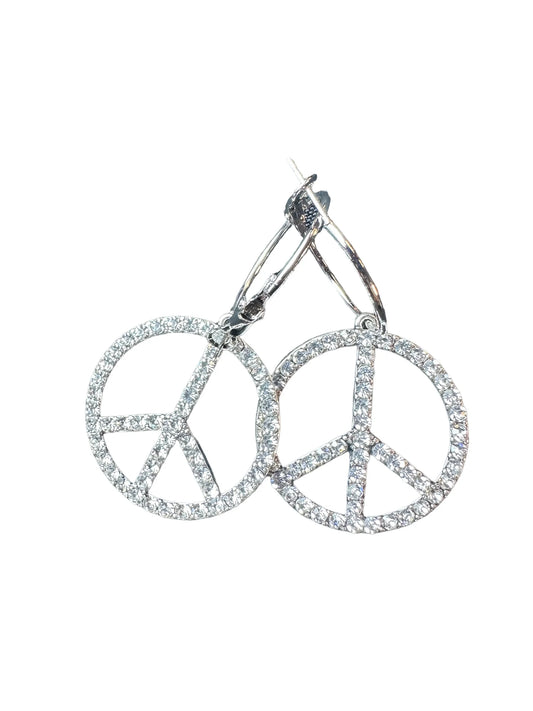 Peace Bling Silver Earrings