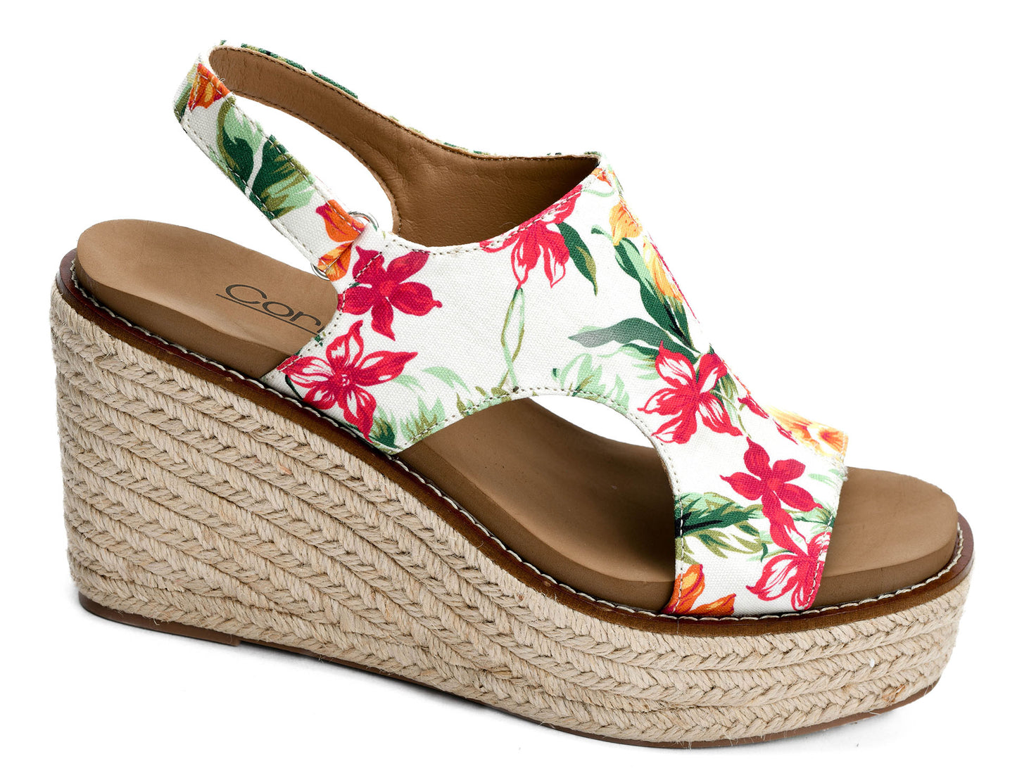 Freddie White Floral Wedges by Corkys