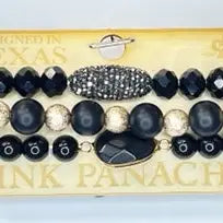 Mixed Black Beaded Stacker