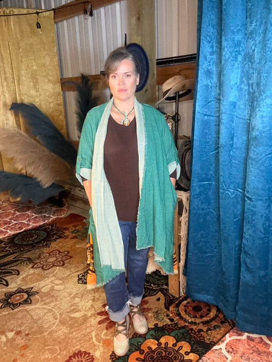 Desert Sunset Cactus Duster/Kimono