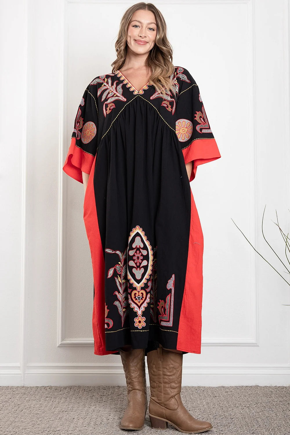 Just Vibin' Embroidered Dress