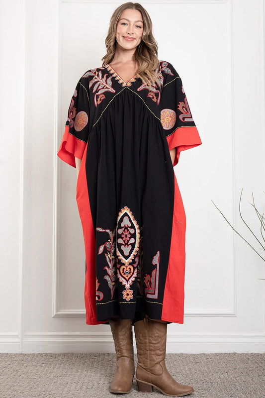 Just Vibin' Embroidered Dress
