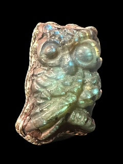 Labradorite Owl Adjustable Ring on Tibet Silver