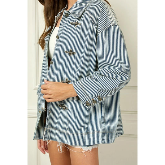 Pinstripe Me In Utility Jacket