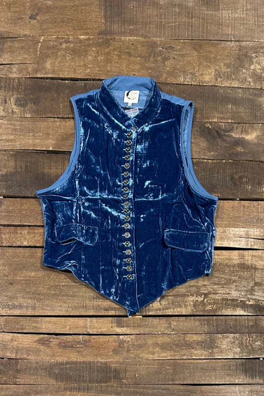 Mesmerized Velvet Vest-Royal