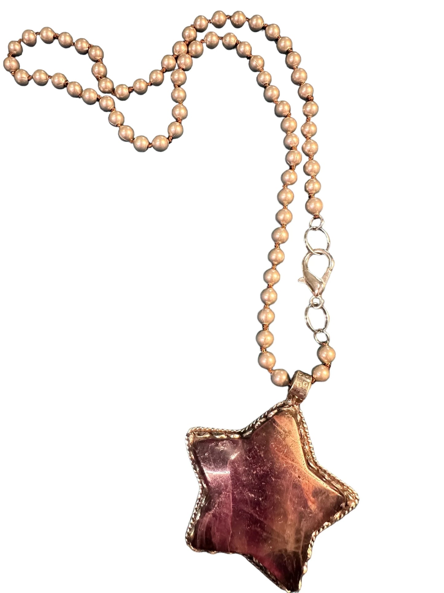Fluorite Star on Navajo Pearl Necklace