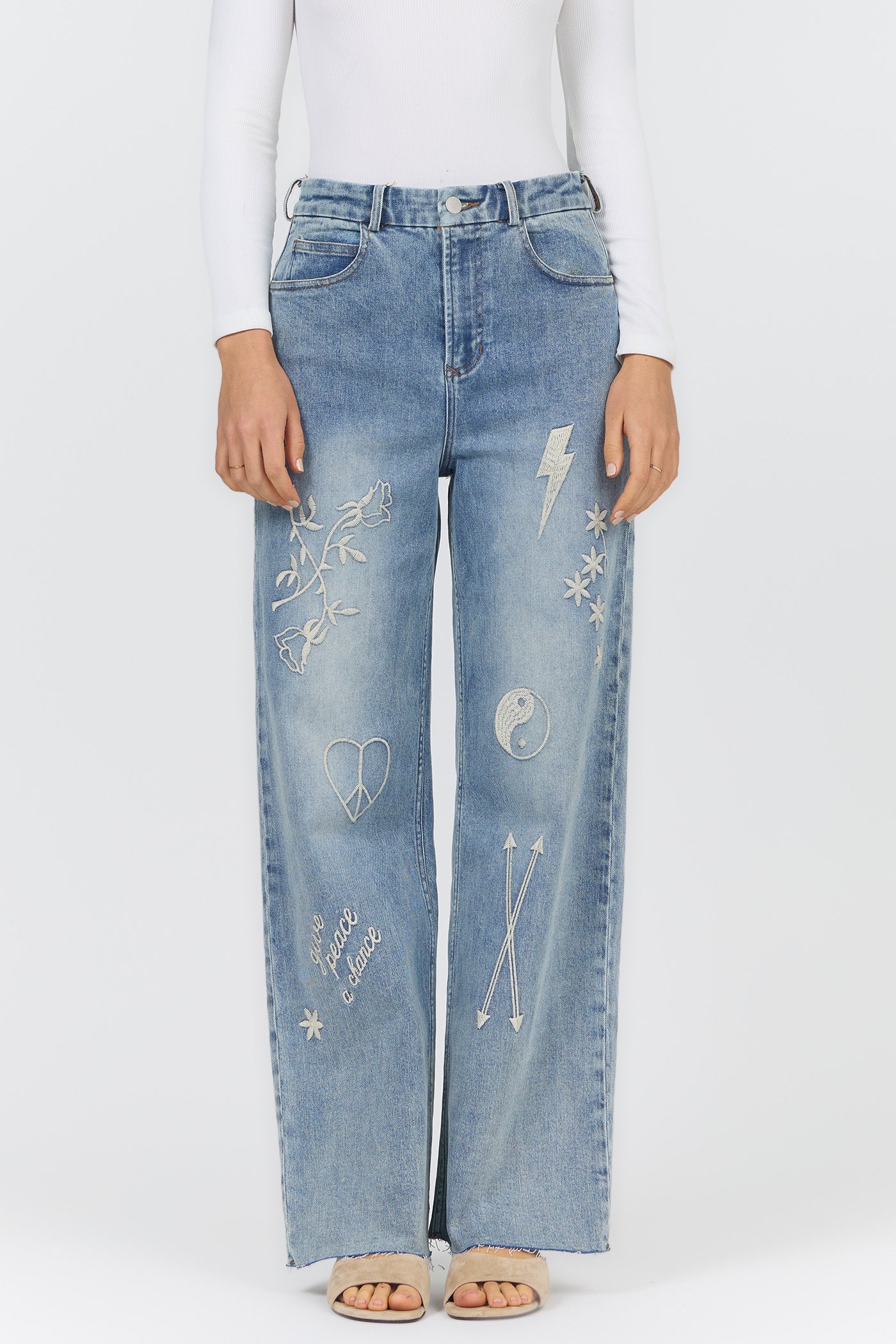 Audrey Wide Leg Jeans in Sketchbook Fade by Dear John
