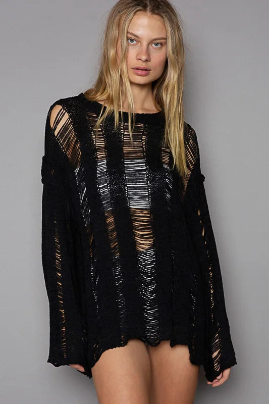POL Distressed Sweater