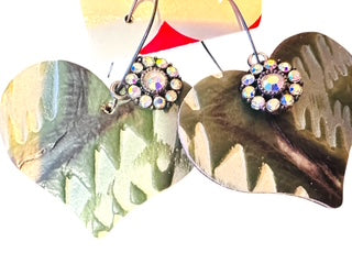 Pine Green Heart Earrings