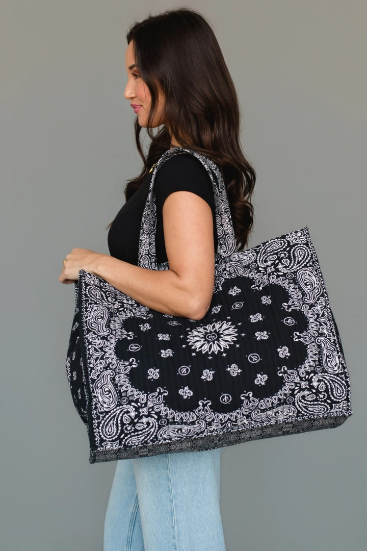 Midnight Bandana Getaway Tote by Panache Apparel Co.