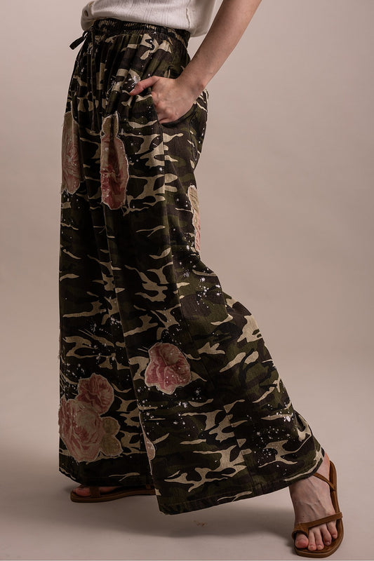 Rebel Rose Camo Pants by Blue Velvet