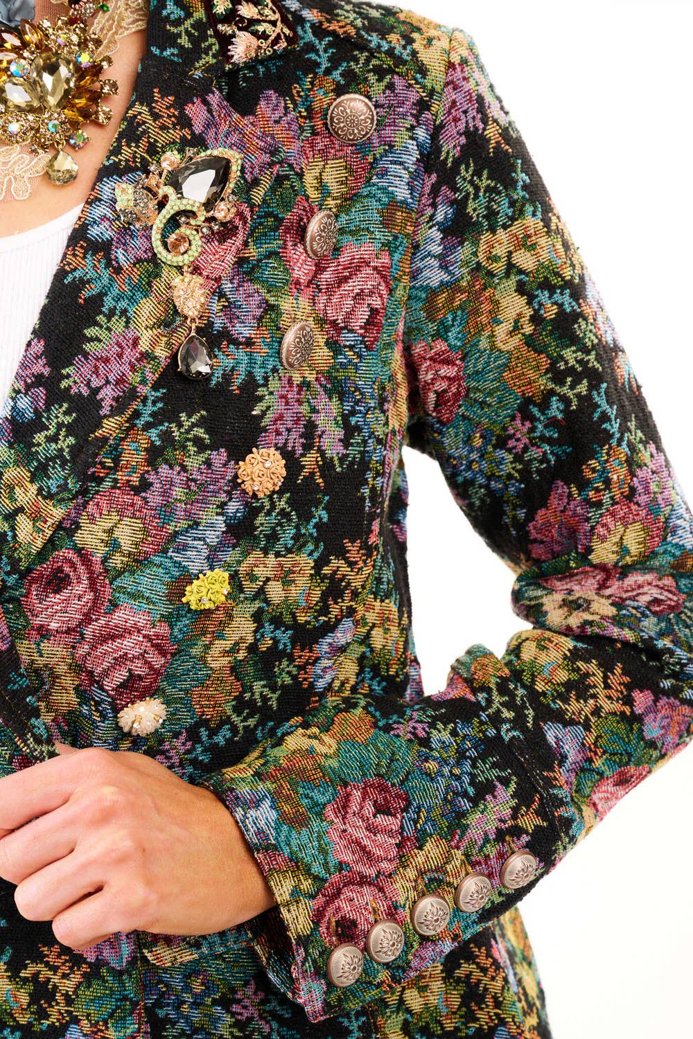 Enchanted Nature Jacquard Coat by Aratta