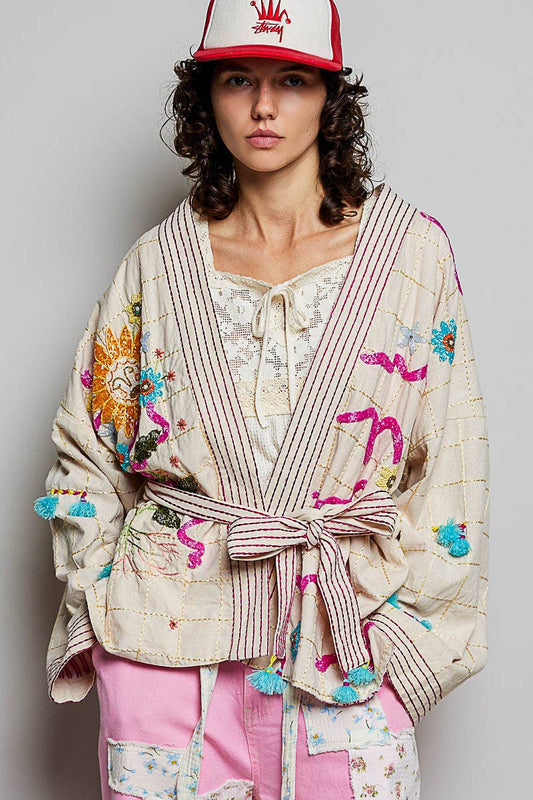 Sun Chaser Beaded Kimono Jacket by POL